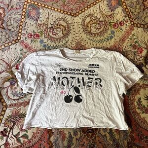 MOTHER Denim 100% Cotton Graphic Crop Top Womens Size L